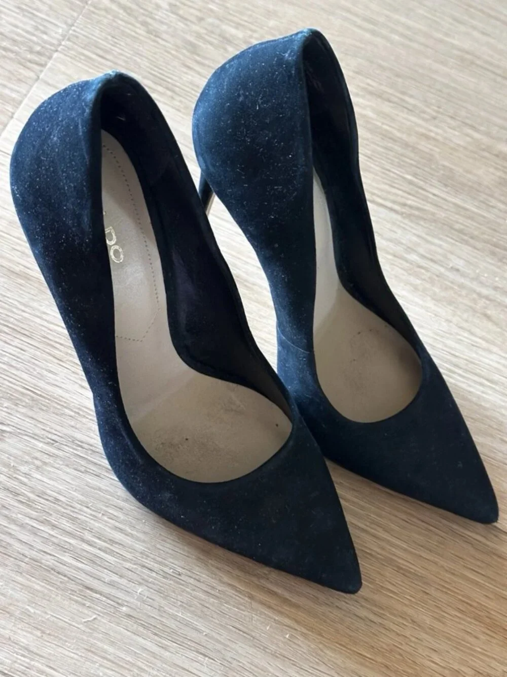 ALDO Black Suede Stiletto Pointed Toe Pumps
